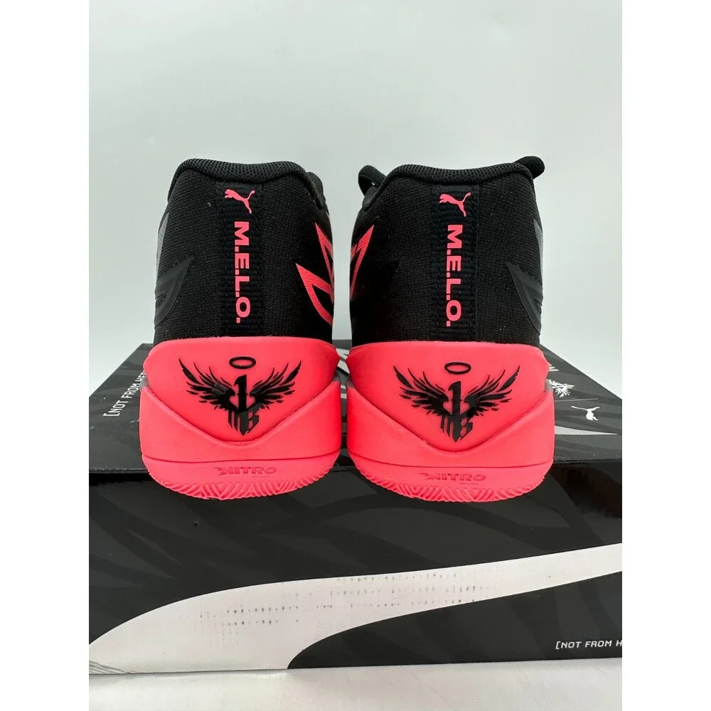 Puma MB.02 Men's Size 9.5 Black Neon Red basketball Athletic Shoes 378287 01